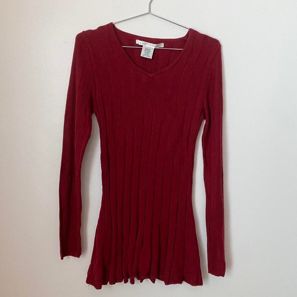 Vintage Max Studio Cotton Red Tunic Women's Large Y2K